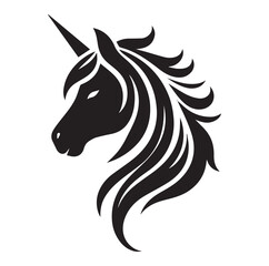 Unicorn Face vector silhouette SH