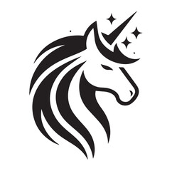 Unicorn Face vector silhouette SH