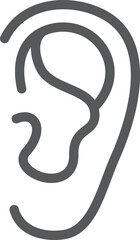 Ear line icon. Hearing symbol. Listen sign