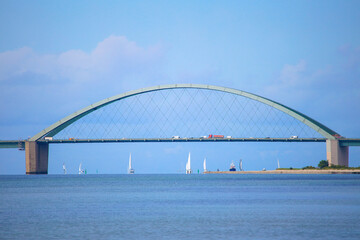 View to Fehmarnsundbrücke (Fehmarn Sound Bridge) from Steep Coast Wulfen - Fehmarn island, Germany