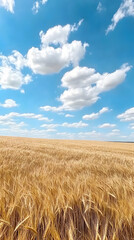Golden Wheat Field Under a Summer Sky