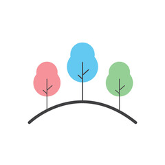 Pastel trees standing together