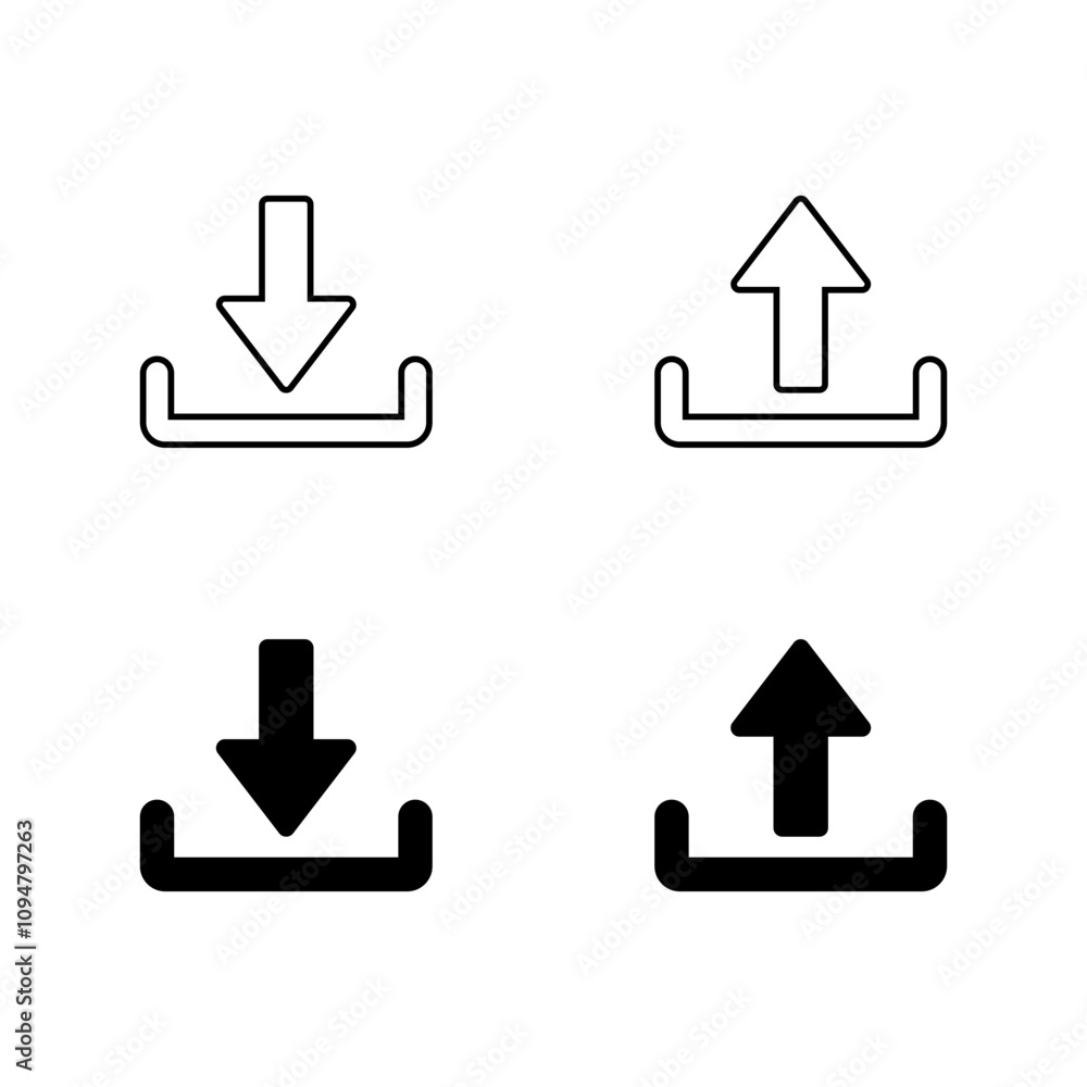 Fototapete download and upload icon in generic style. downloading and uploading sign symbol