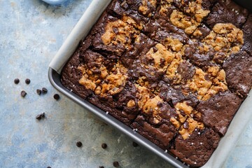 Homemade Brookie or Crownies - chocolate chip brownie bars