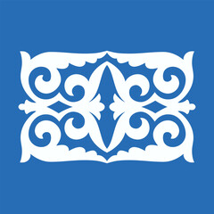 Vintage ornate linear ornaments in Kazakh traditional style. Asian floral designs. Abstract Asian elements of the national pattern of the ancient nomads of the Kyrgyz, Mongols, Kazakhs, Tatars. EPS10