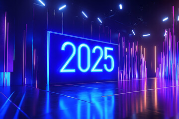 Fototapeta premium A 3D rendering prominently highlighting the year 