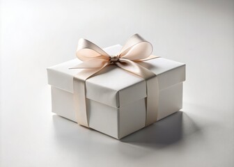 Obraz premium Elegant White Cardboard Gift Box Isolated on White Background, Perfect for Food Photography, Packaging Ideas, and Creative Presentations