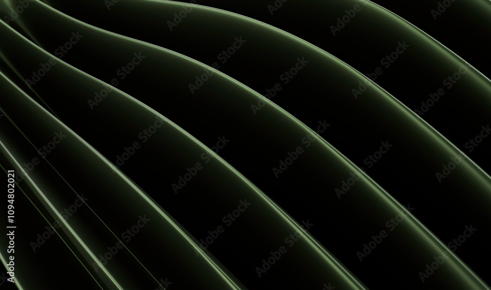 Poster moody emerald gradient composition with sweeping curved forms