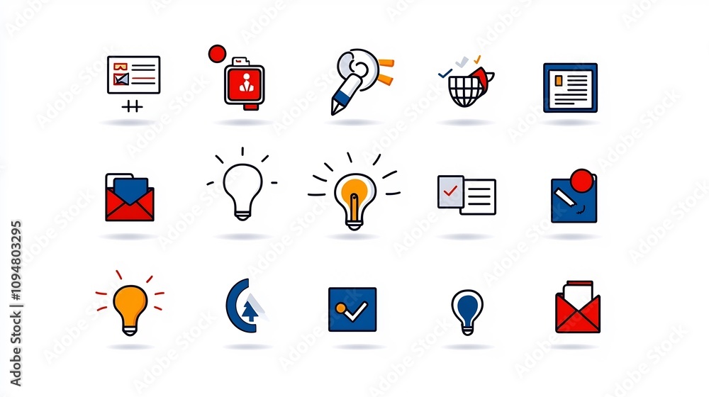 Poster carefully crafted set of 15 professional icons designed for digital marketing projects focusing on m