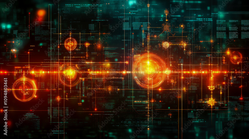 Poster glowing orbs and interconnected lines create a captivating digital artwork, showcasing a blend of vi