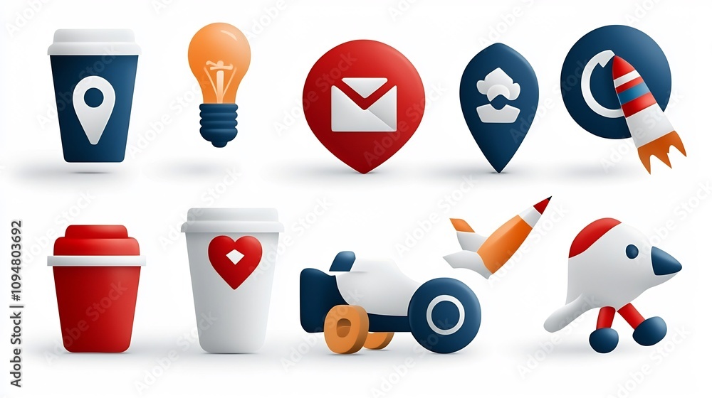 Leinwandbilder Modern digital marketing icons set with 15 unique designs showcasing various aspects of project planning goal setting process efficiency and effective teamwork in a dynamic business environment