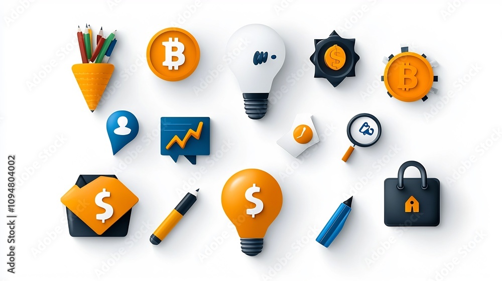 Aufkleber sleek and modern icon set with 15 unique designs covering key aspects of digital marketing including