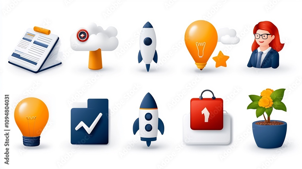 Aufkleber a set of 15 minimalist digital marketing icons designed to reflect concepts of teamwork process mana
