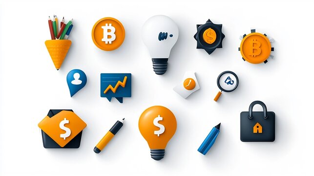 Sleek and modern icon set with 15 unique designs covering key aspects of digital marketing including planning production workflow and success measurement