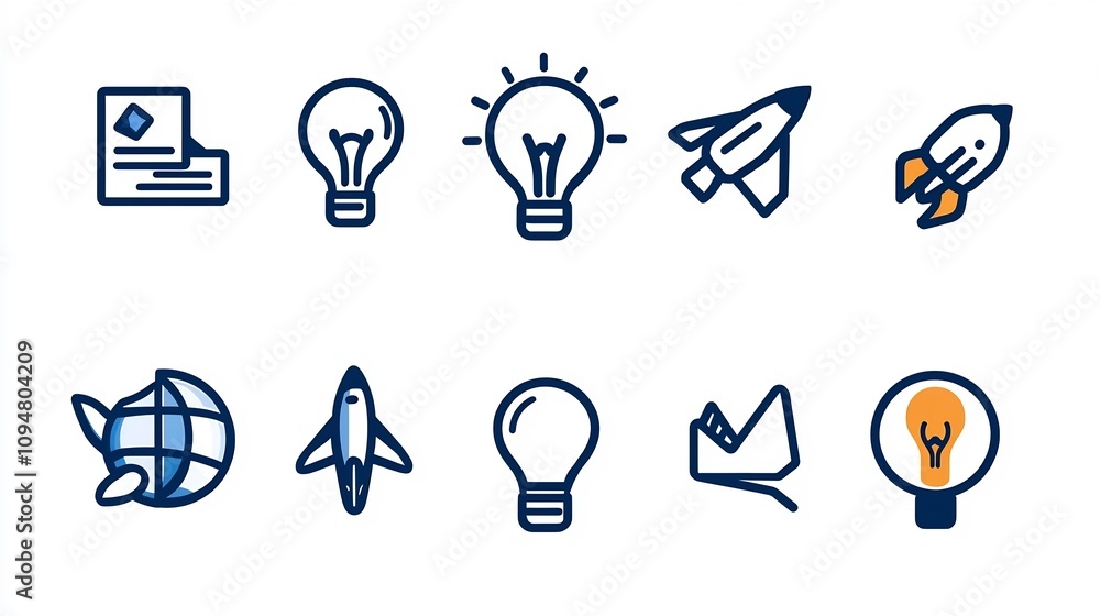 Poster Minimalist Black Outline Icon Set Featuring 15 Unique Designs Related to Digital Marketing Workflow Optimization Team Management and Success Tracking