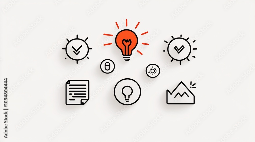 Leinwandbilder set of 15 black and white outline icons depicting various digital marketing concepts such as managem