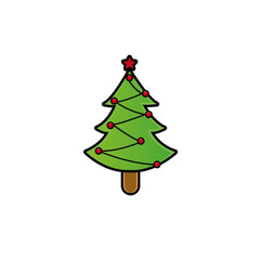 Christmas tree flat vector design