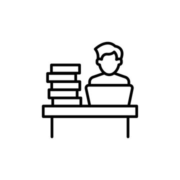 recommend clip art: Workaholic outline icons, minimalist vector illustration ,simple transparent graphic element .Isolated on white background
