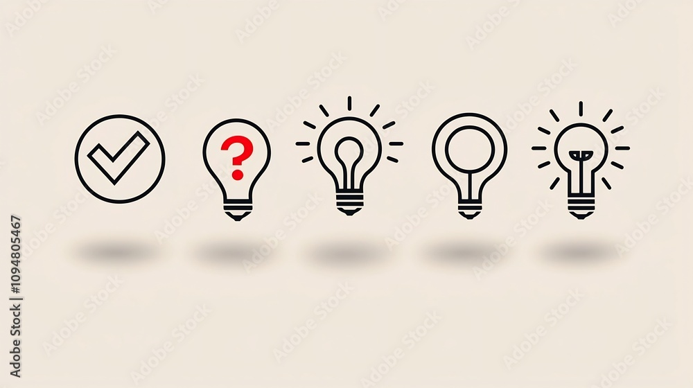 Poster A comprehensive set of 15 minimalist black and white outline icons designed to represent key digital marketing elements such as workflow productivity management and target goals