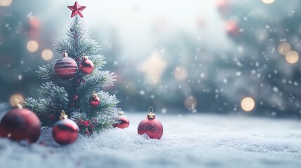 クリスマスと雪とツリー