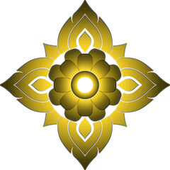 gold thai flower pattern