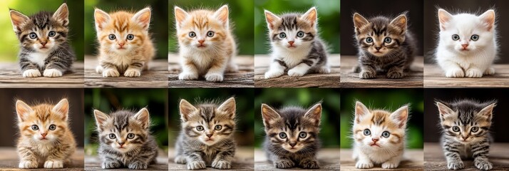 Diverse Kittens Awaiting Adoption A Collage of Adorable Feline Faces Seeking Loving Homes.