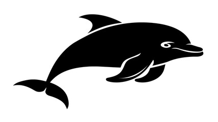 Obraz premium Simple Line Drawing of a Dolphin in Profile