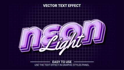 3d neon light editable text effect
