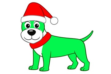 dog with Christmas hat