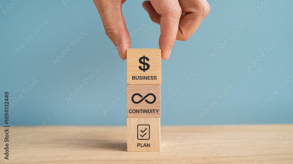Aufkleber conceptual image of a business continuity plan bcp as a strategy for organizational success growth a