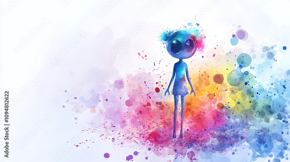 Poster animated 3d character concepts, colorful 3d animated character concept design
