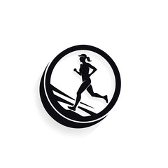 Running logo template icon with shadow
, isolated on white background