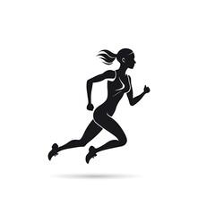 Obraz premium Running logo template icon with shadow , isolated on white background