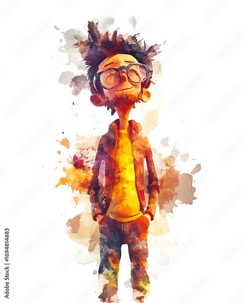 Poster animated 3d character concepts, colorful 3d animated character concept design