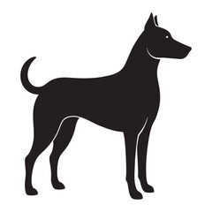 dog silhouette vector on white background
