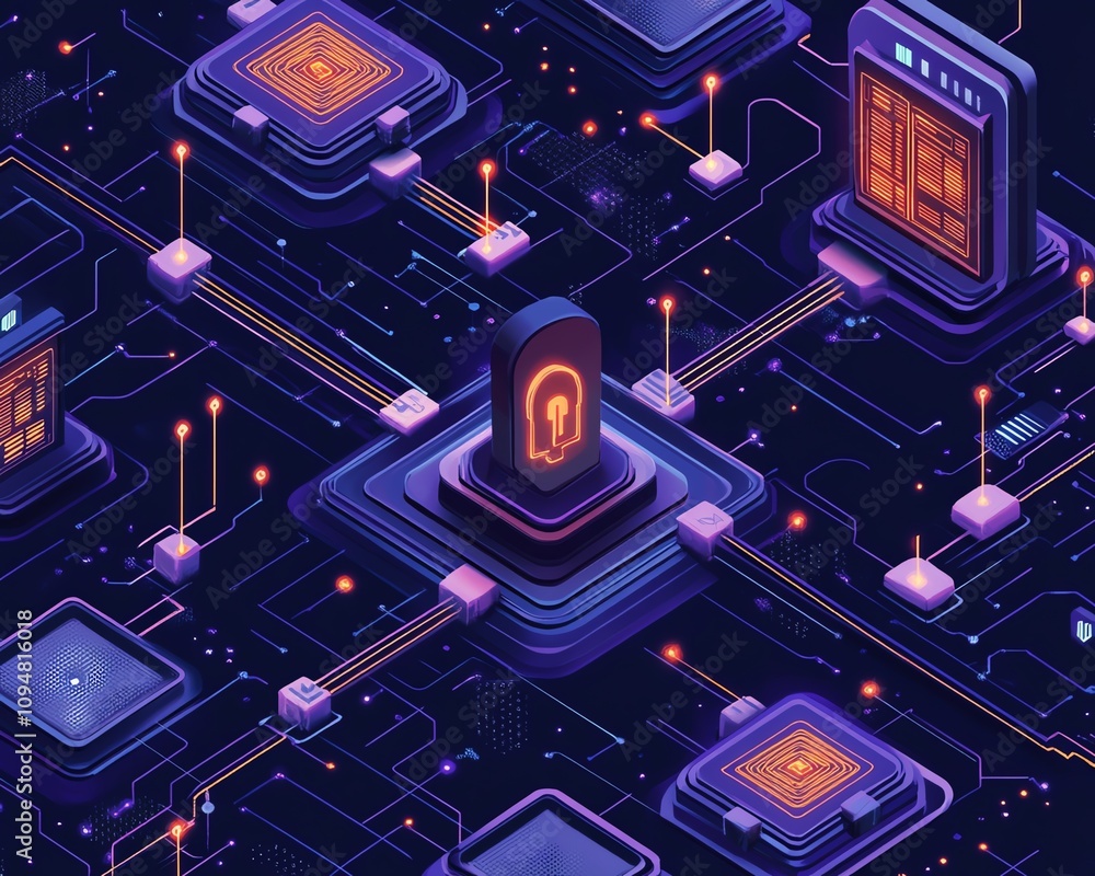 Poster blockchain technology for data privacy safeguarding personal information and valuable assets through