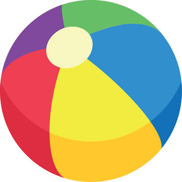 Beach ball color icon. Sport game toy