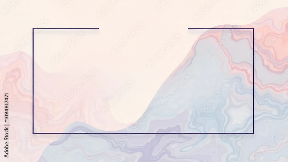 Aufkleber abstract pastel marble background with minimalist rectangular frame