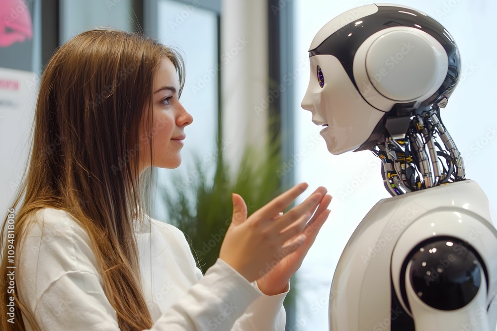 Poster human interaction with a humanoid robot in a modern setting