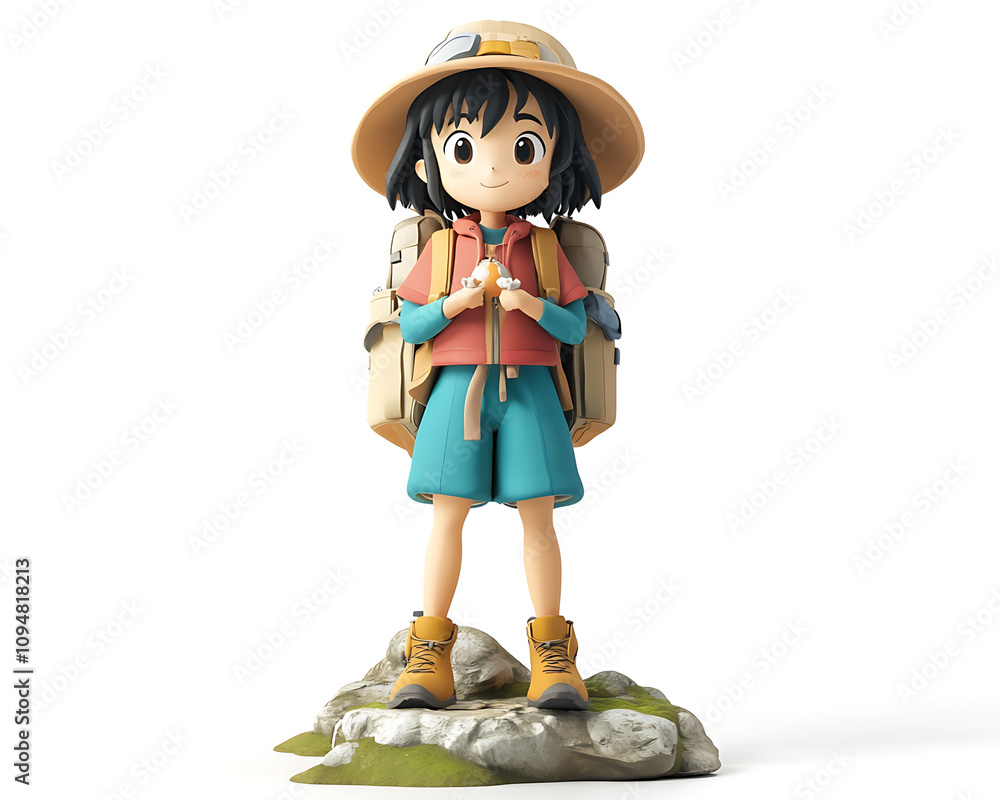Poster animated 3d character concepts, 3d animated character concepts in flat illustration