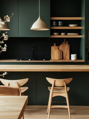 Modern Minimalist Kitchen Design With Wood Accents