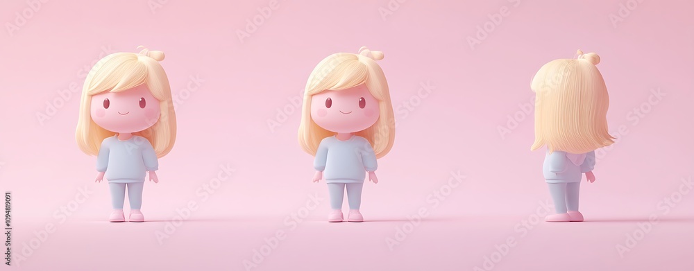 Poster animated 3d character concepts, hand-drawn 3d animated character concepts