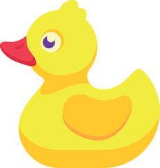 Rubber duck cartoon icon. Yellow bath toy