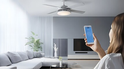 Smart ceiling fan with remote control