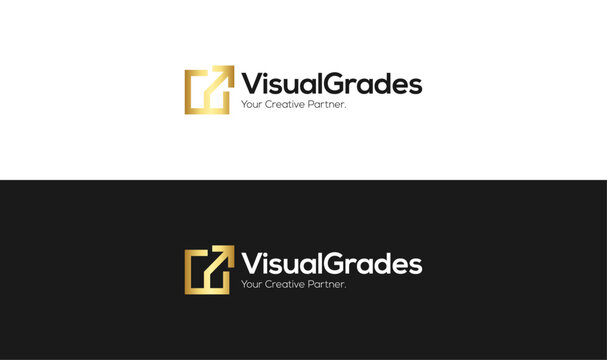 Creative arrow coming out of the box logo design horizontal, Arrow out of box logo design, Real Estate Luxury Logo with Creative Arrow Design 