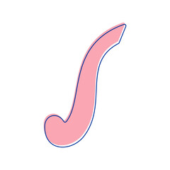 Simple sewing curve ruler vector illustration, dressmaking curve ruler illustration in hand drawn style