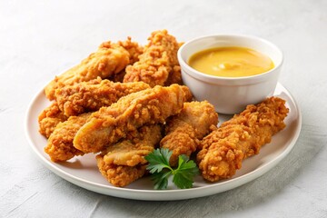 Crispy Fried Chicken Tenders with Honey Mustard Sauce