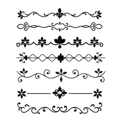 Add sophistication to your designs with this collection of elegant divider ornaments in vector format. Perfect for invitations, borders, and decorative digital projects.