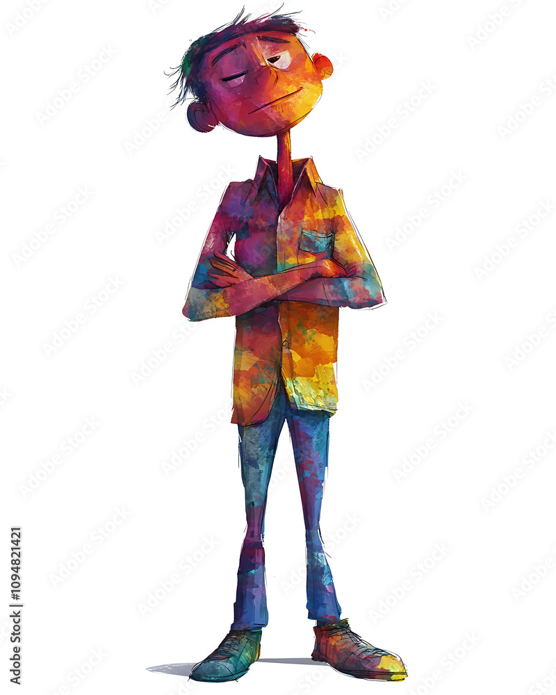 Poster animated 3d character concepts, colorful 3d animated character design concept