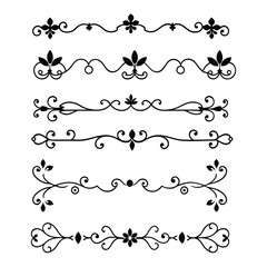 Add sophistication to your designs with this collection of elegant divider ornaments in vector format. Perfect for invitations, borders, and decorative digital projects.